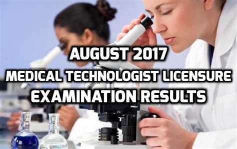 August 2016 Medical Technologist Licensure Examination results .